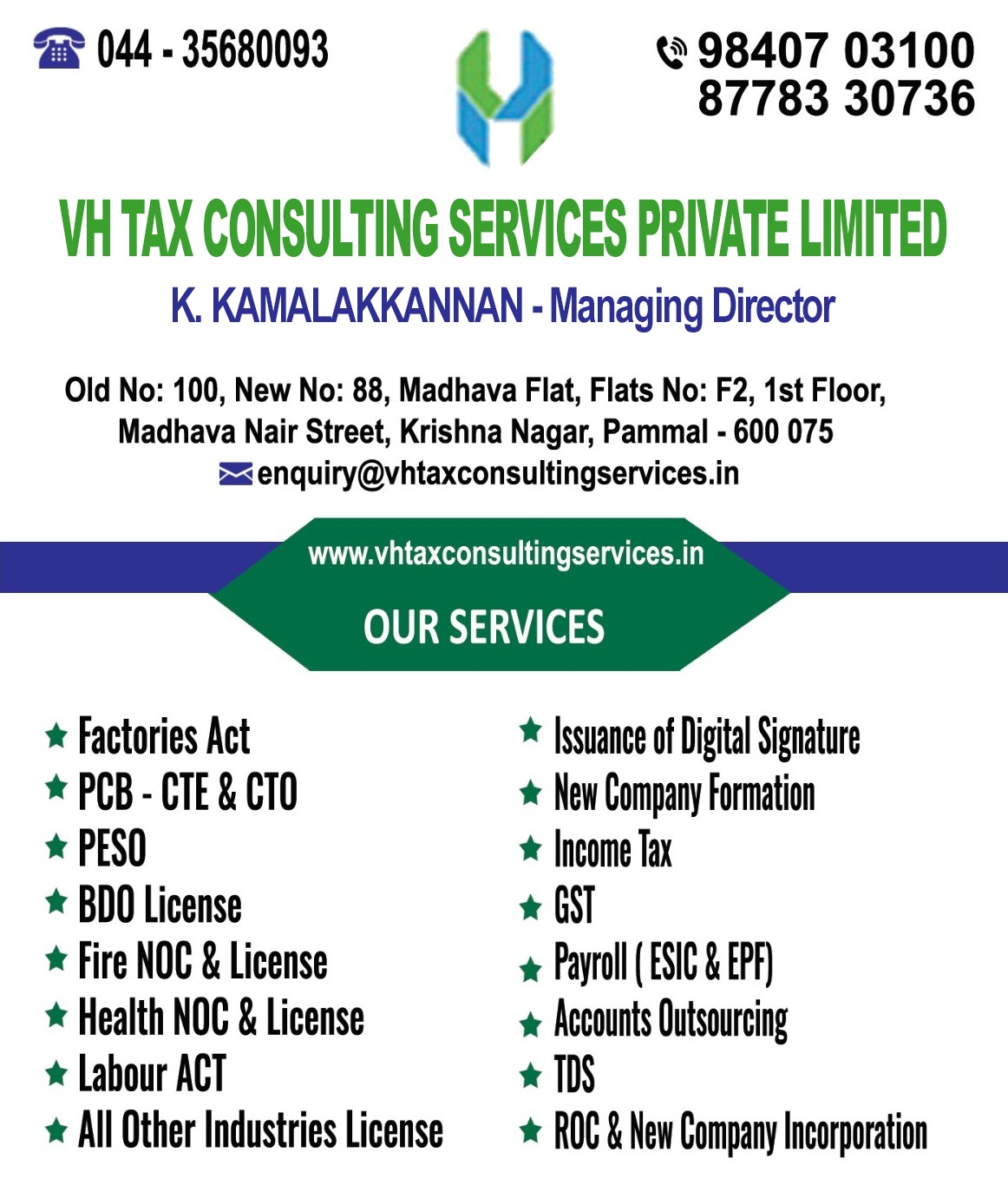 VH TAX CONSULTING SERVICES PVT LTD