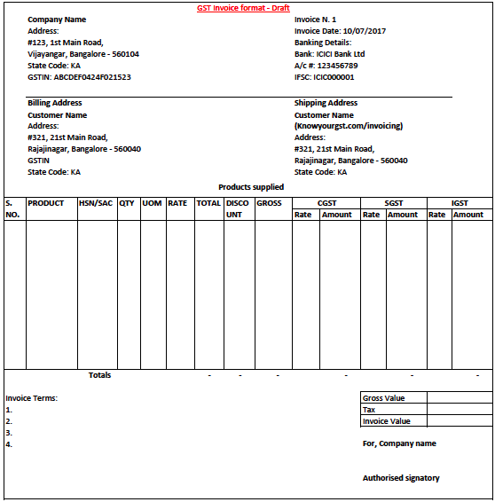 GST Invoice Format In Excel And PDF KnowyourGST